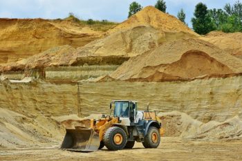 A mining operation with heavy equipment